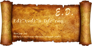 Eötvös Dénes névjegykártya