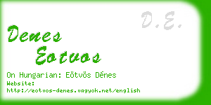 denes eotvos business card